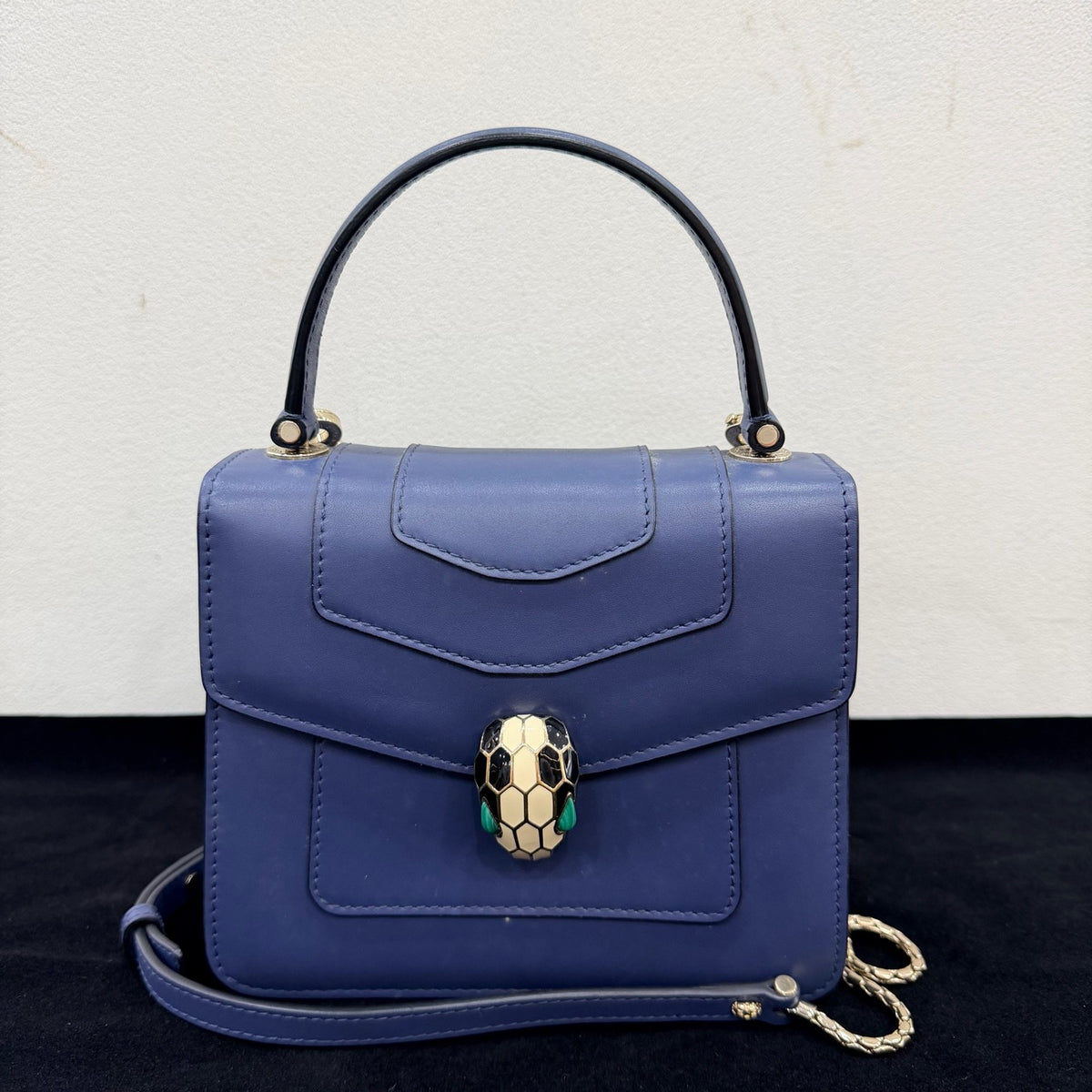 Bvlgari - Serpenti Forever Accordion Bag - Leather - Blue - (mini)