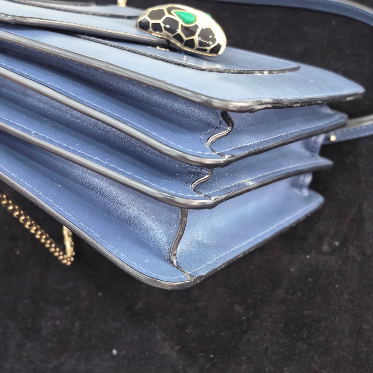 Bvlgari - Serpenti Forever Accordion Bag - Leather - Blue - (mini)