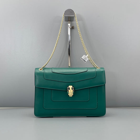 Bvlgari - Serpenti Forever Accordion Bag - Leather - Green - (Medium)