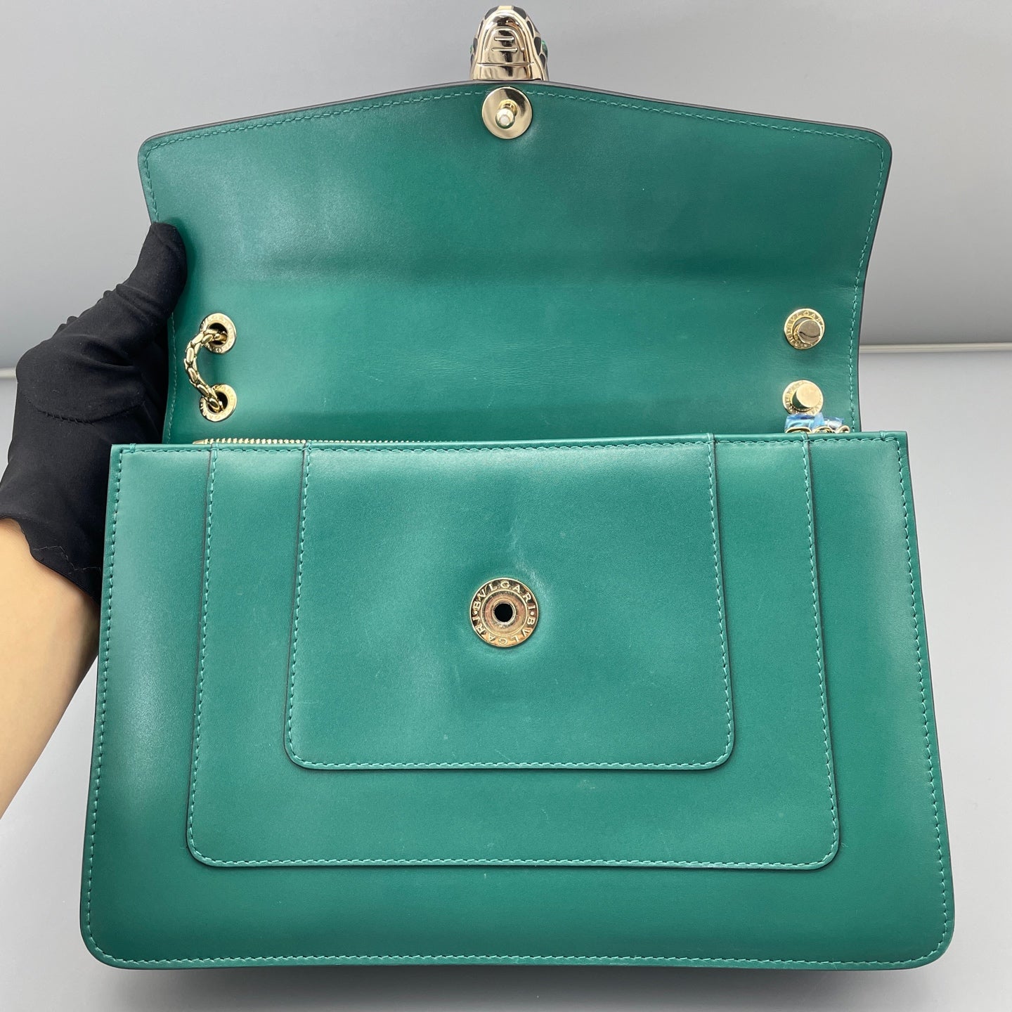 Bvlgari - Serpenti Forever Accordion Bag - Leather - Green - (Medium)