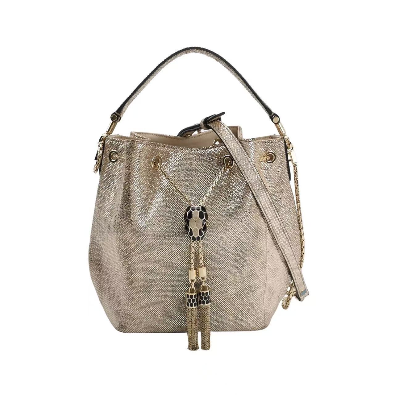 Bvlgari - Serpenti Forever Bucket Bag - Snakeskin - Gold - (small)