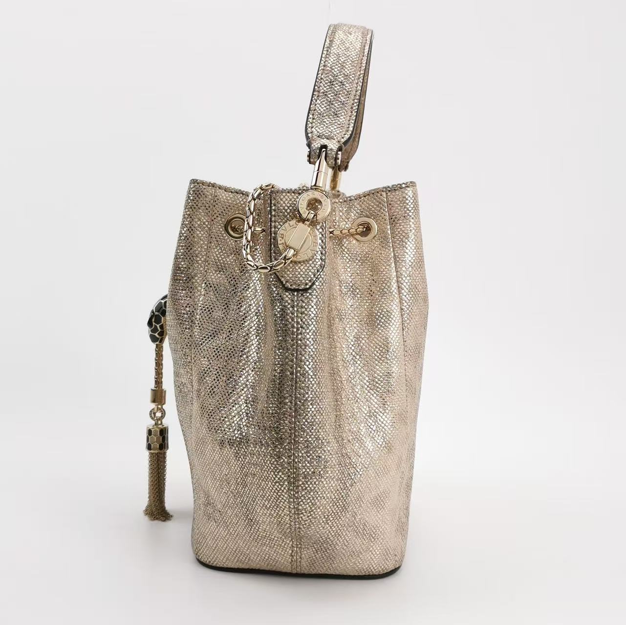 Bvlgari - Serpenti Forever Bucket Bag - Snakeskin - Gold - (small)