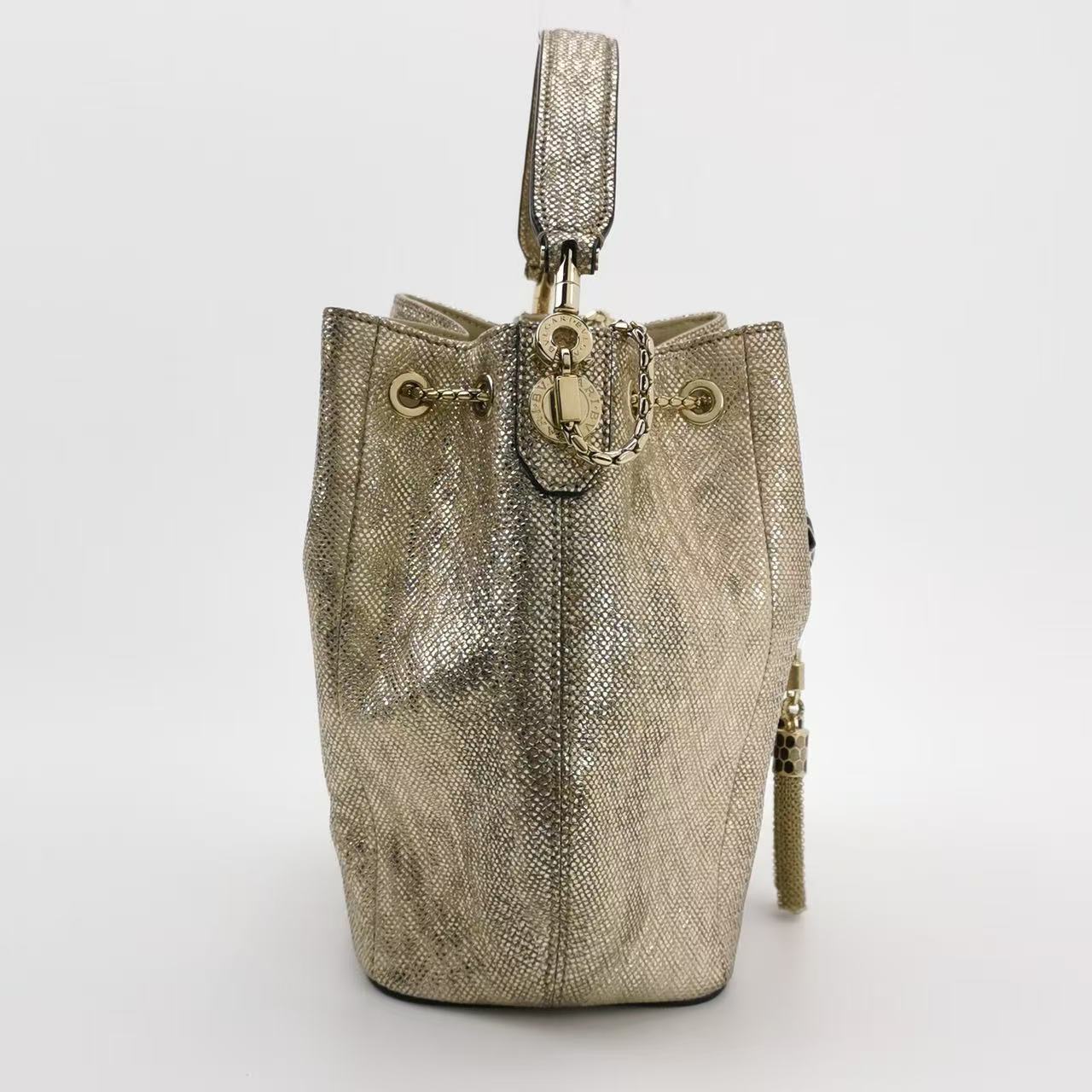 Bvlgari - Serpenti Forever Bucket Bag - Snakeskin - Gold - (small)