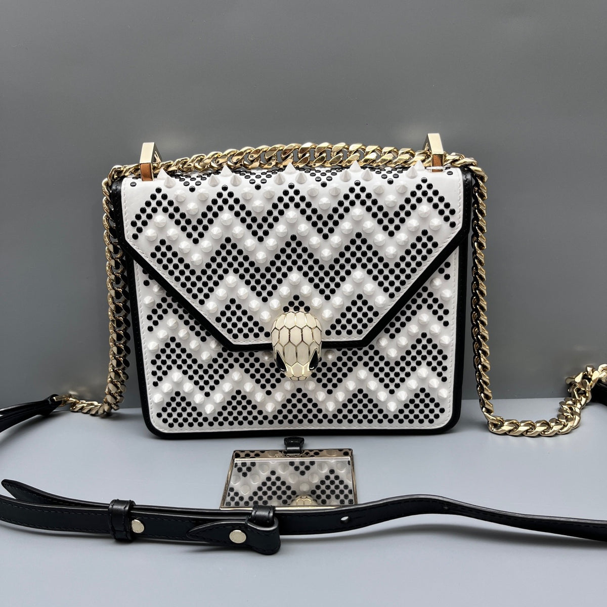 Bvlgari - Serpenti Forever Chain Bag - Leather - White - (mini)