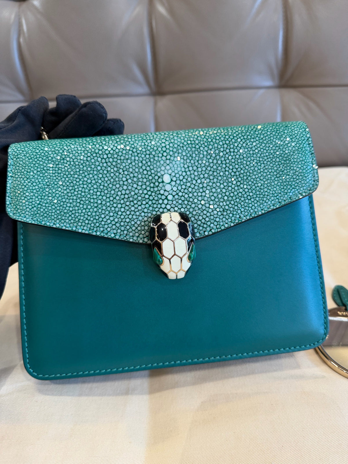 Bvlgari - Serpenti Forever - Exotic leathers - Stingray - Green