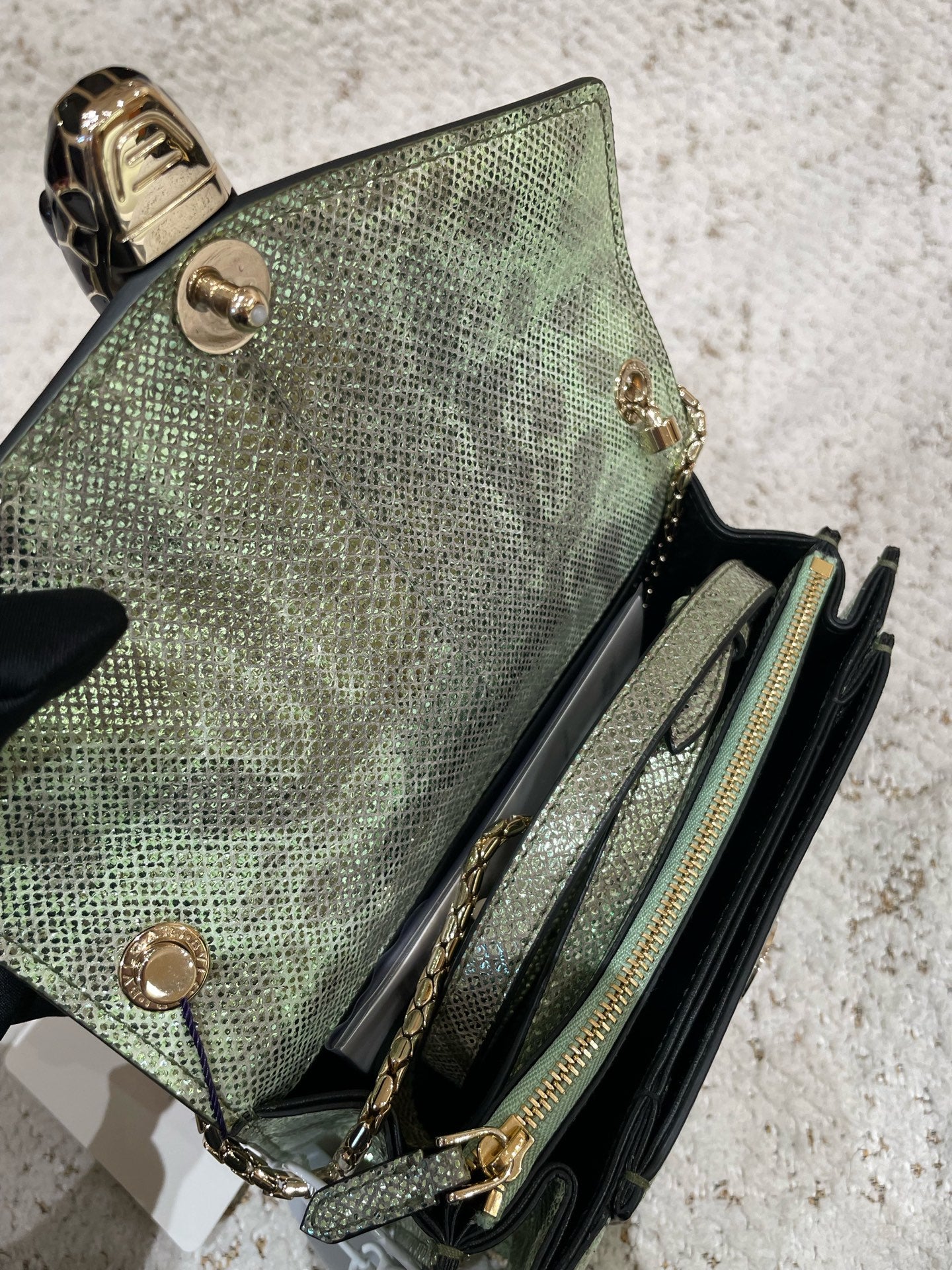 Bvlgari - Serpenti Forever - Exotic leathers - Water snake - Green - (small)