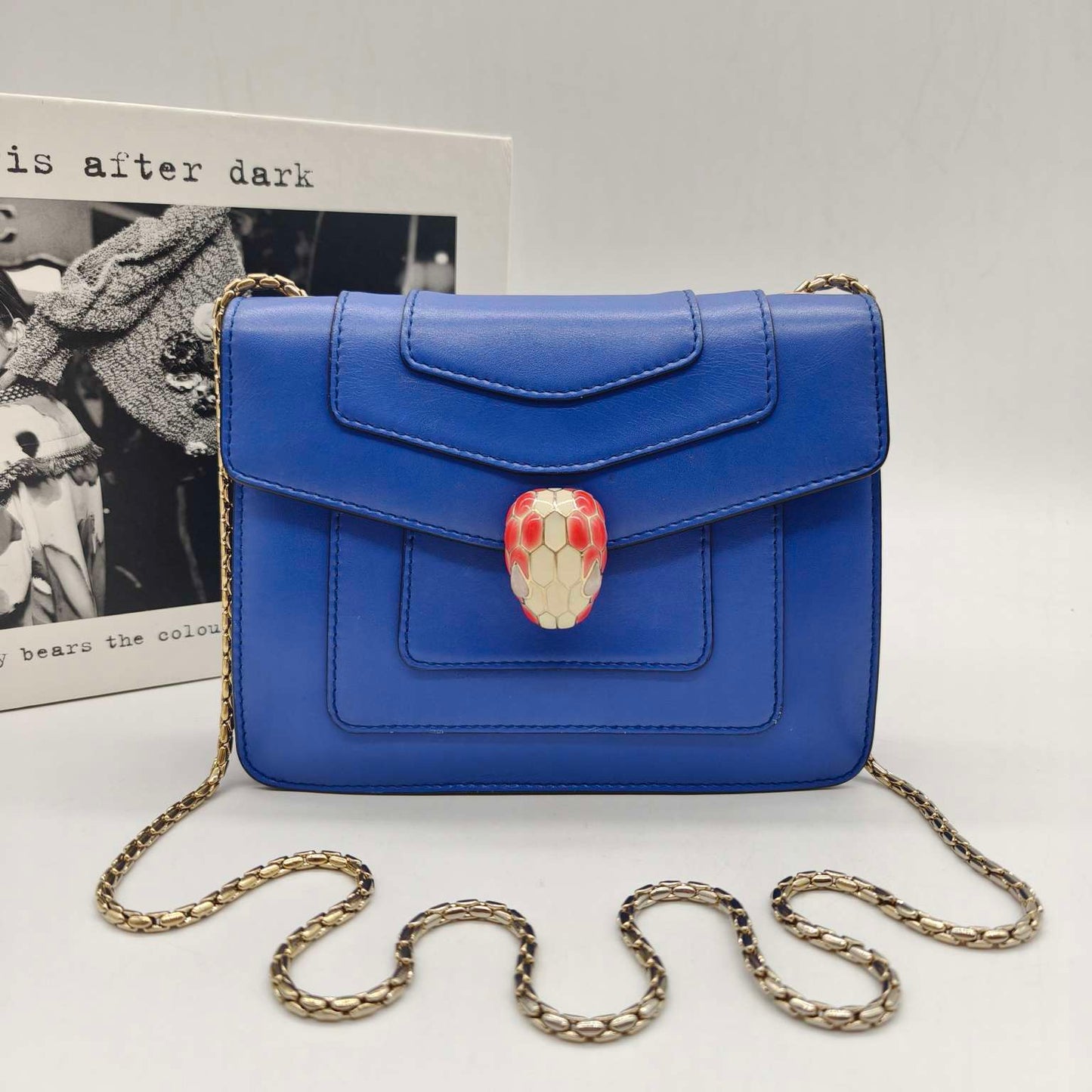 Bvlgari - Serpenti Forever Flap Bag - Leather - Blue - (Small)