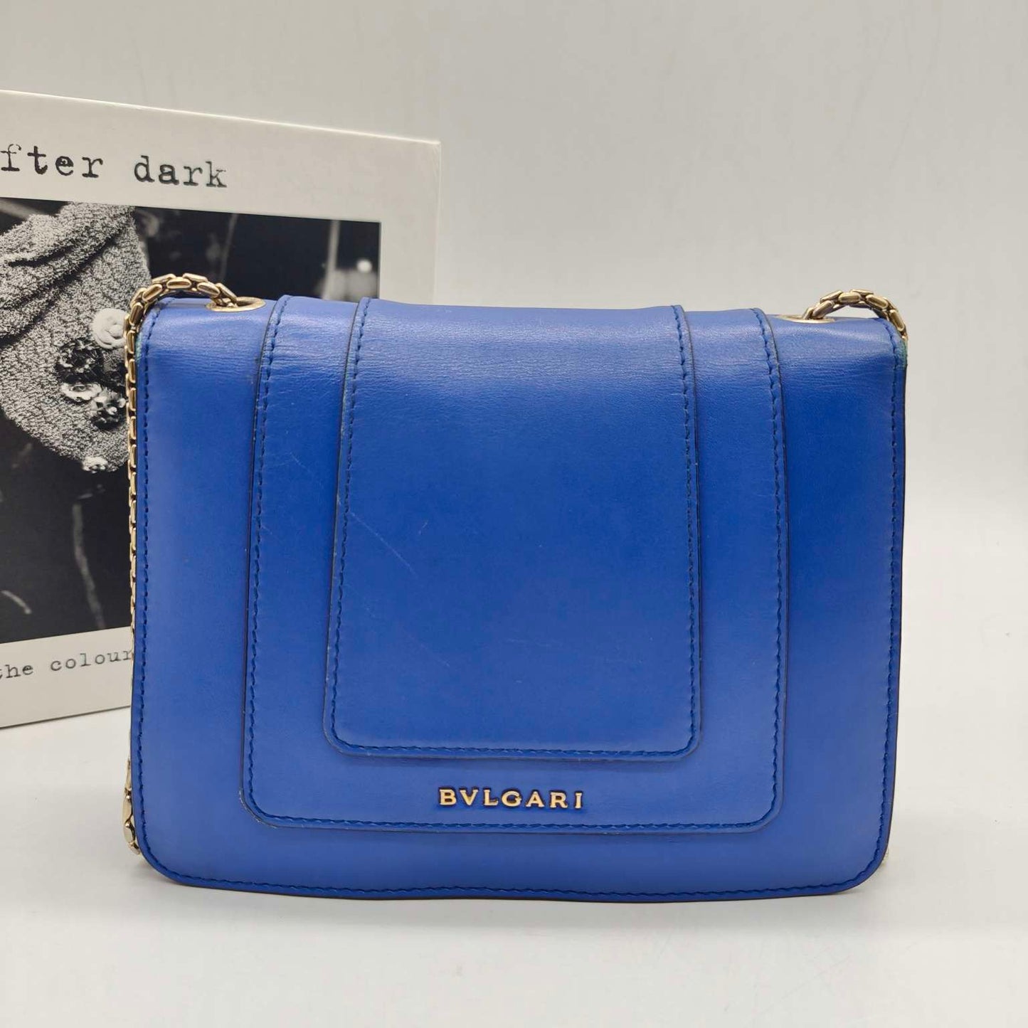 Bvlgari - Serpenti Forever Flap Bag - Leather - Blue - (Small)