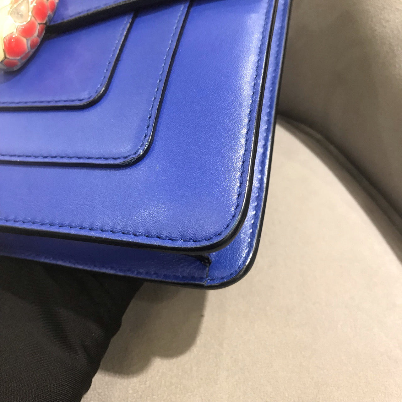 Bvlgari - Serpenti Forever Flap Bag - Leather - Blue - (Small)
