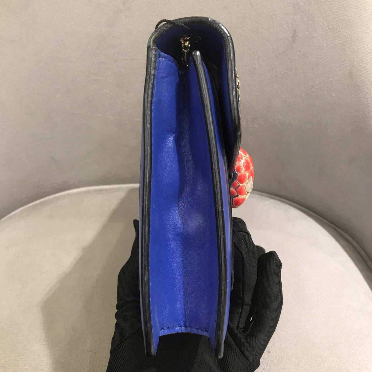 Bvlgari - Serpenti Forever Flap Bag - Leather - Blue - (Small)
