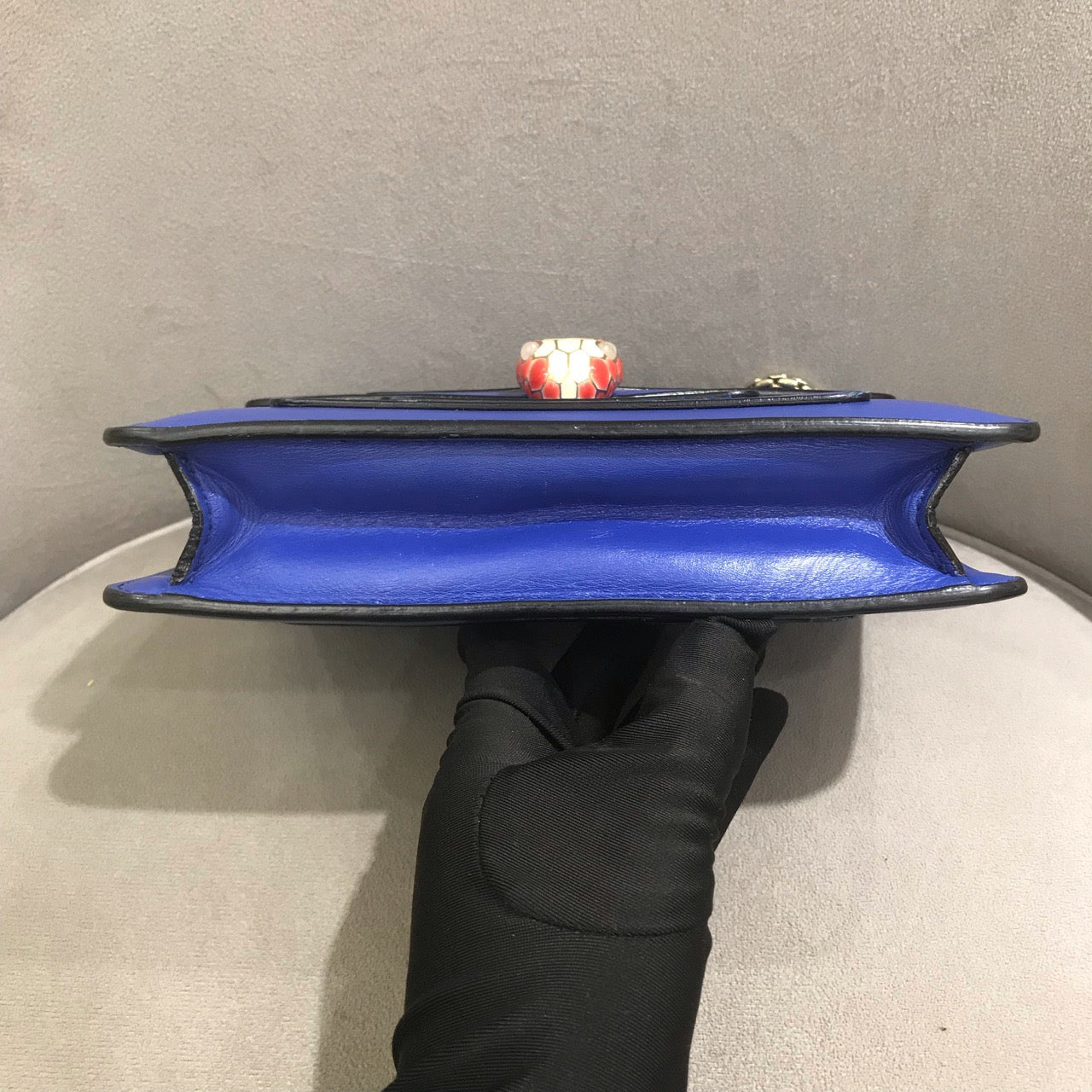 Bvlgari - Serpenti Forever Flap Bag - Leather - Blue - (Small)