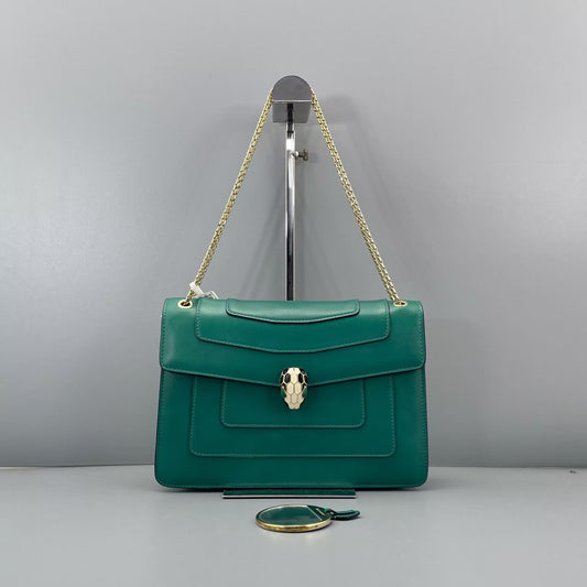 Bvlgari - Serpenti Forever Flap Bag - Leather - Green - (medium)