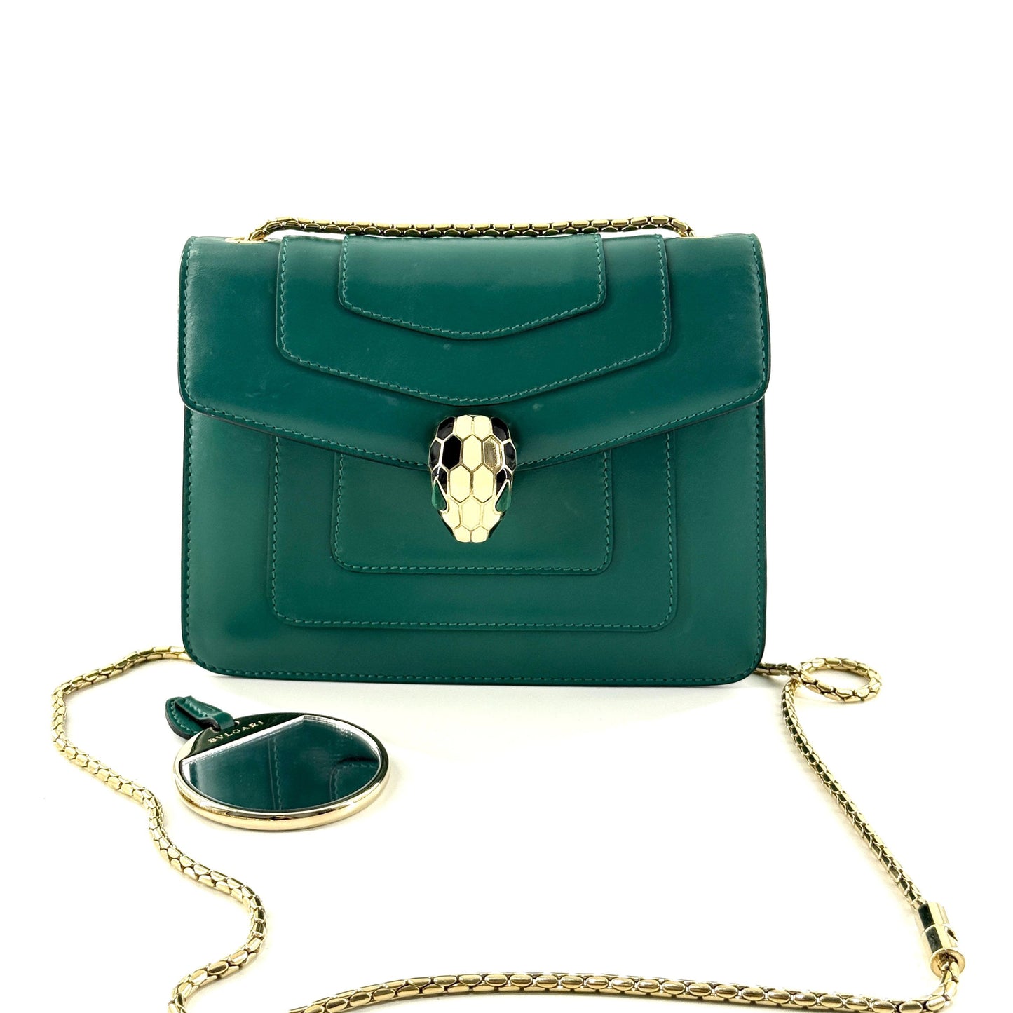 Bvlgari - Serpenti Forever Flap Bag - Smooth calf leather - Green - (Mini)