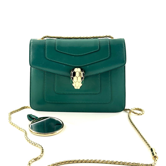 Bvlgari - Serpenti Forever Flap Bag - Smooth calf leather - Green - (Mini)