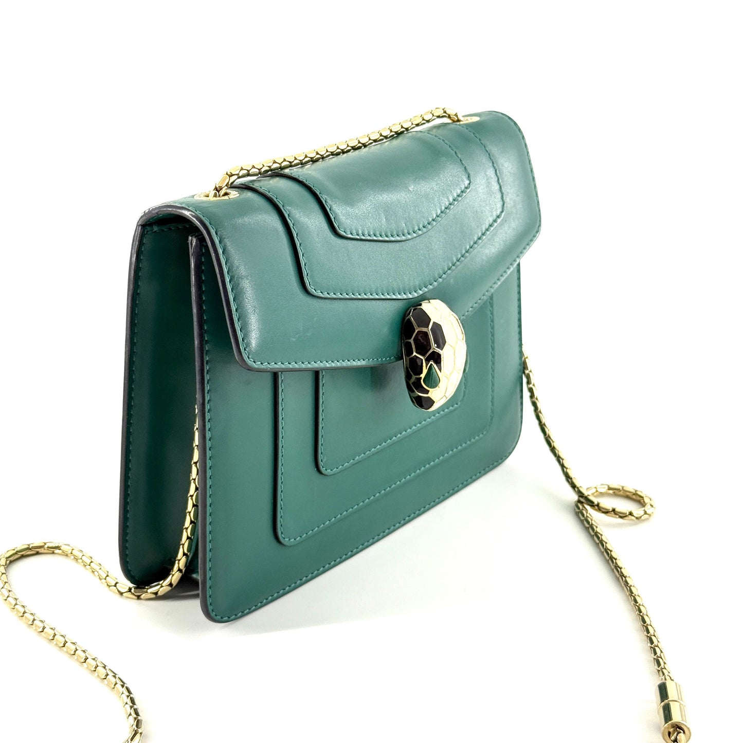 Bvlgari - Serpenti Forever Flap Bag - Smooth calf leather - Green - (Mini)