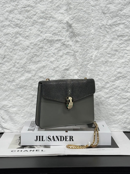 Bvlgari - Serpenti Forever - Leather - Grey - (small)