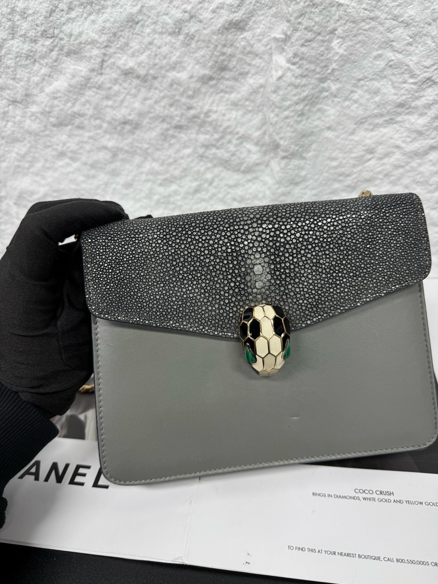 Bvlgari - Serpenti Forever - Leather - Grey - (small)