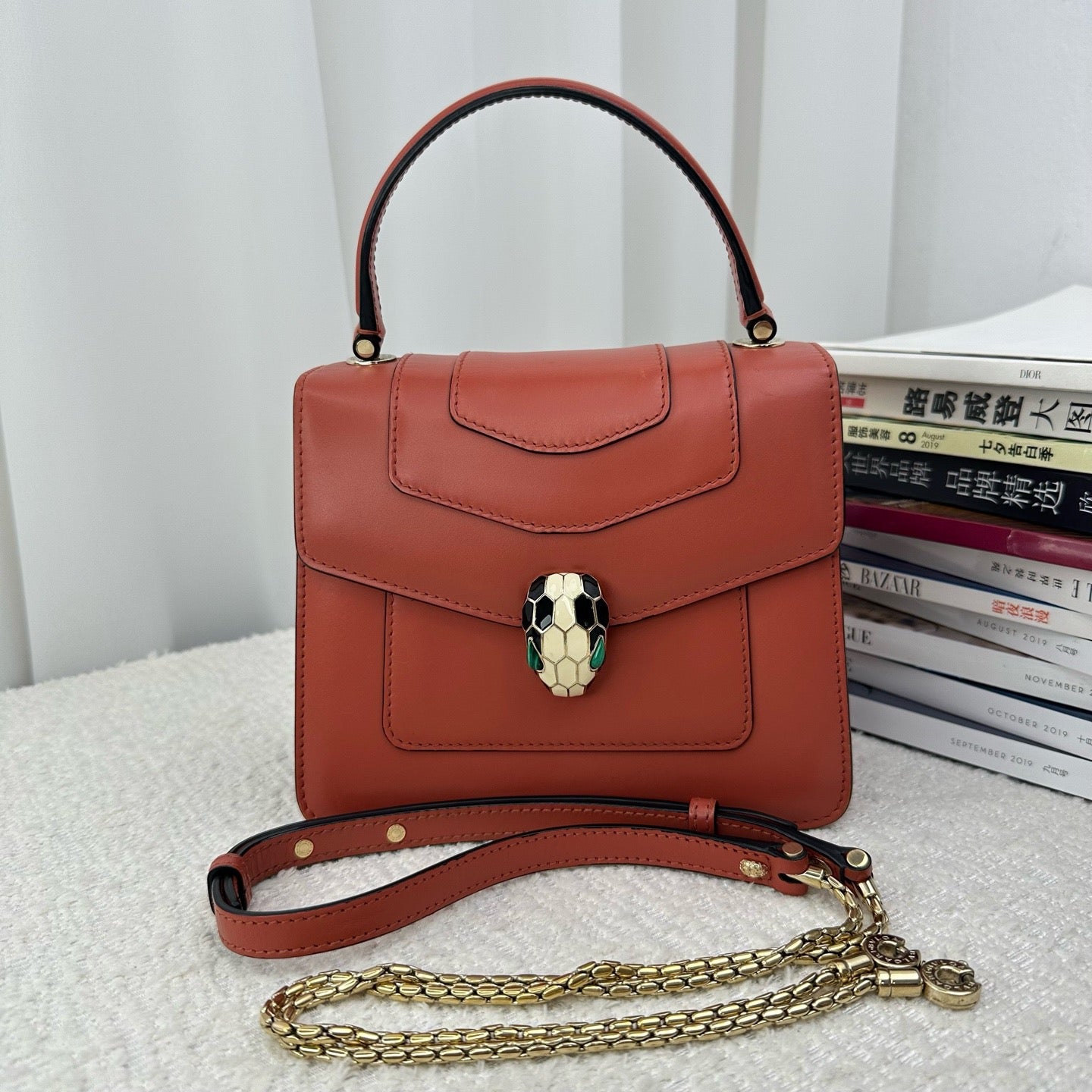 Bvlgari - Serpenti Forever - Leather - Orange - (mini)