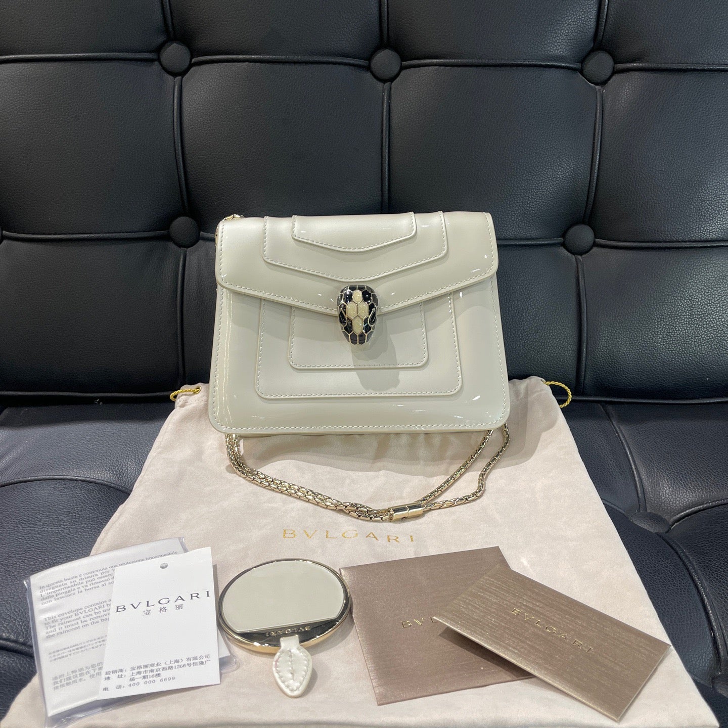 Bvlgari - Serpenti Forever - Patent leather - White - (mini)