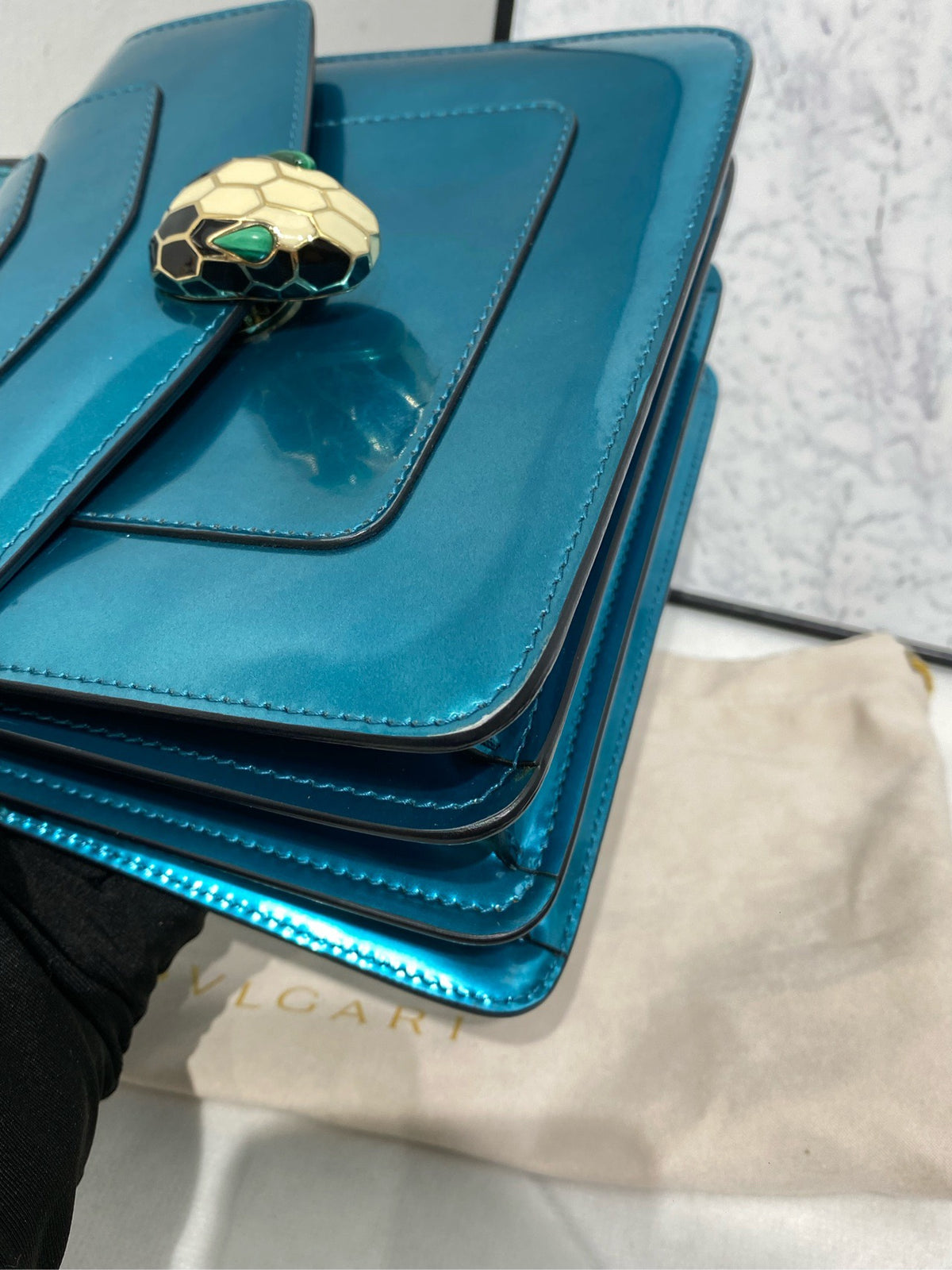 Bvlgari - Serpenti Forever Small - Patent leather - Blue - (small)