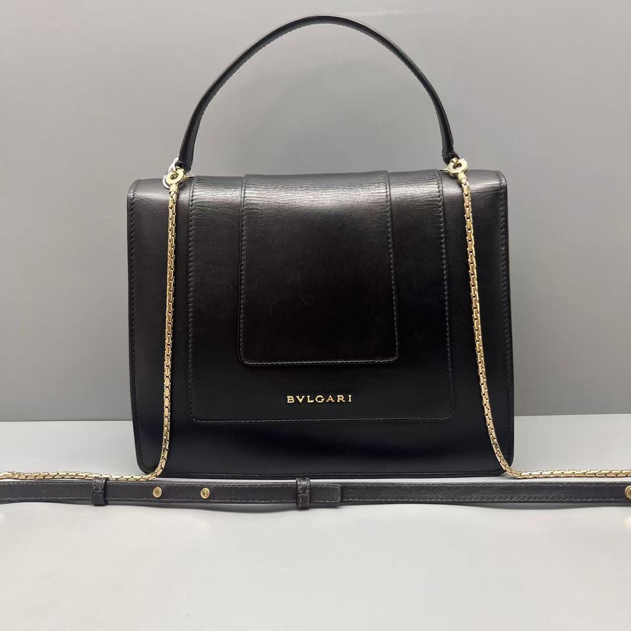 Bvlgari - Serpenti Forever Top Handle Bag - Calfskin leather - Black - (Medium)