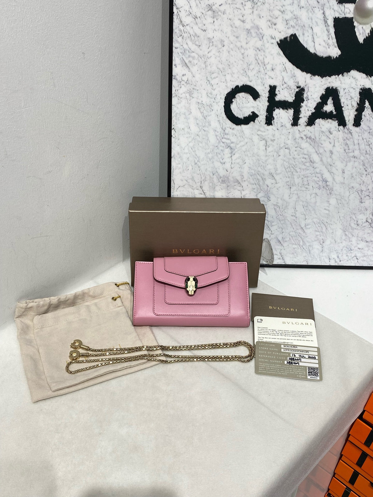 Bvlgari - Serpenti Forever Tri-fold - Leather - Pink