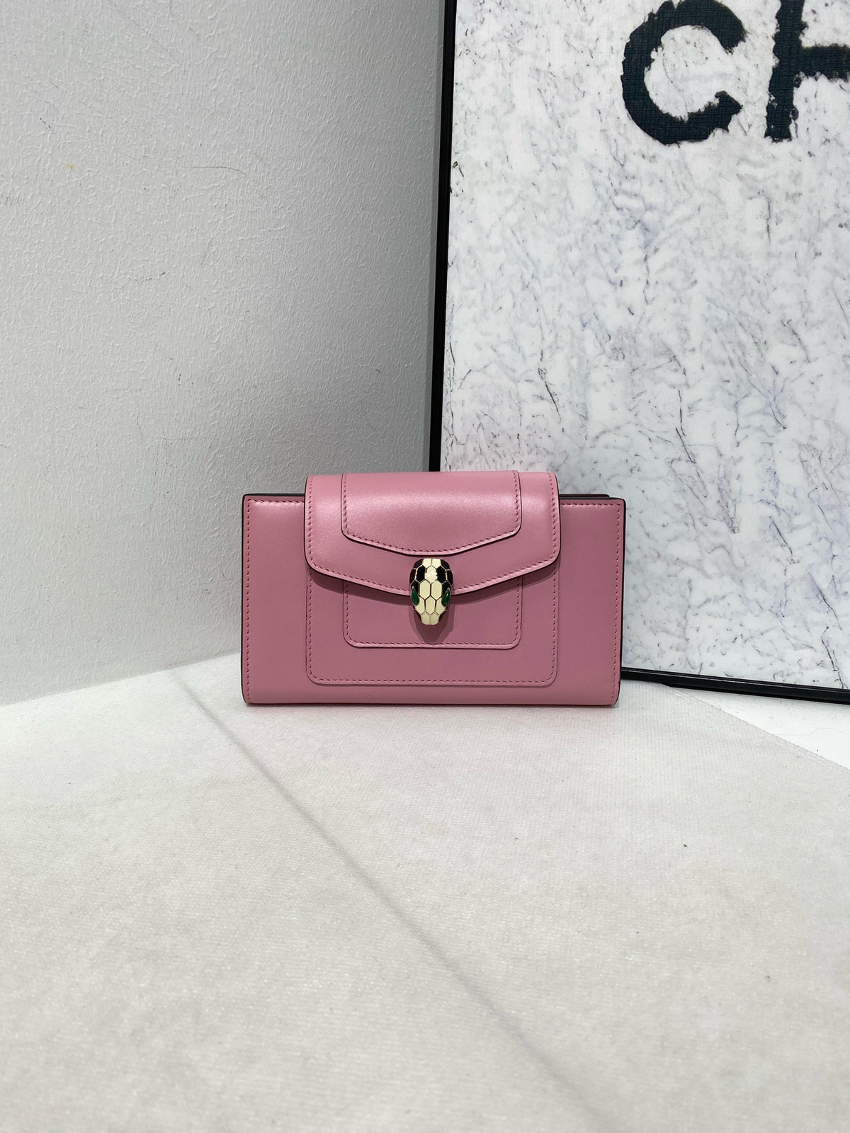 Bvlgari - Serpenti Forever Tri-fold - Leather - Pink