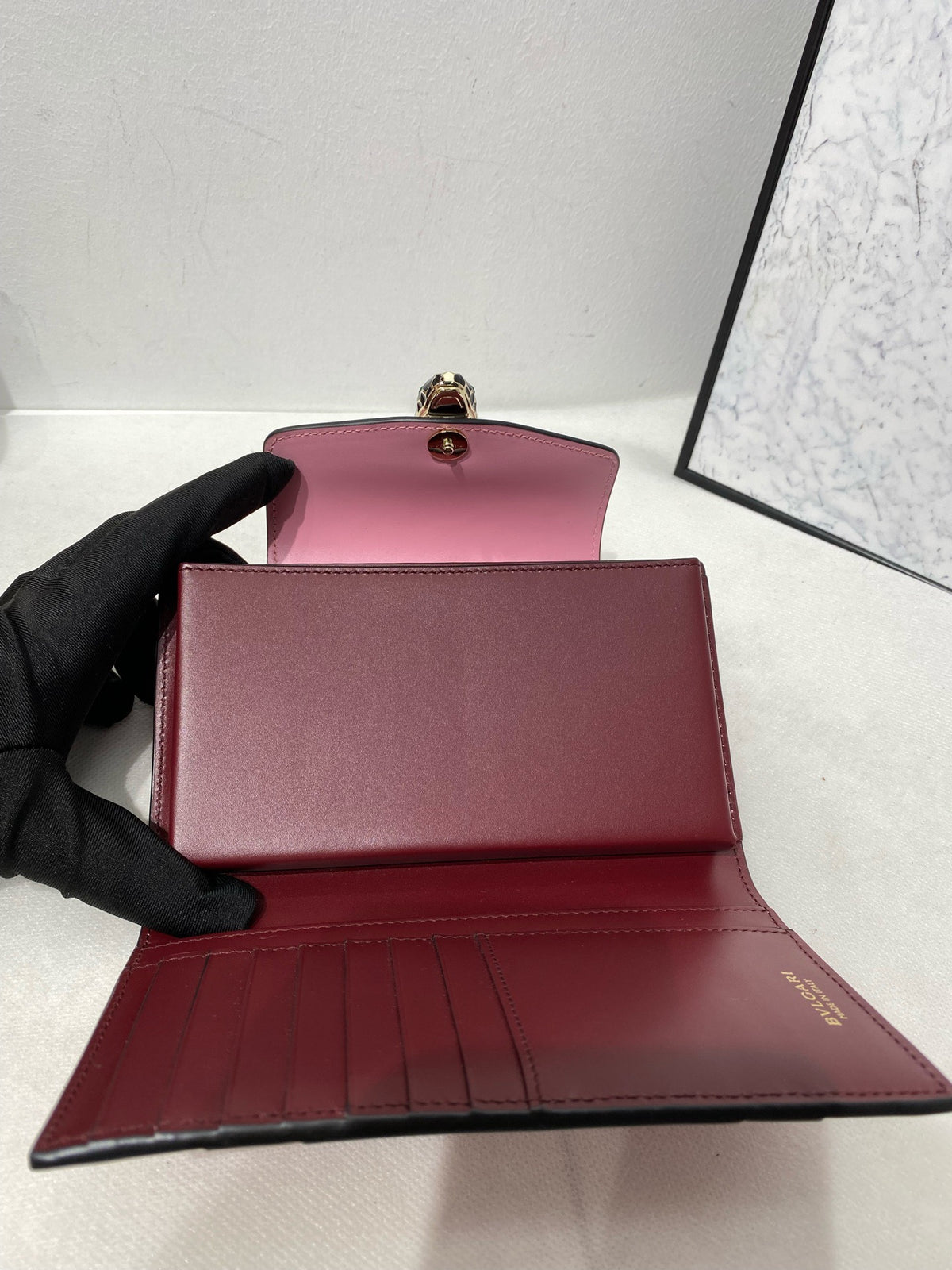 Bvlgari - Serpenti Forever Tri-fold - Leather - Pink