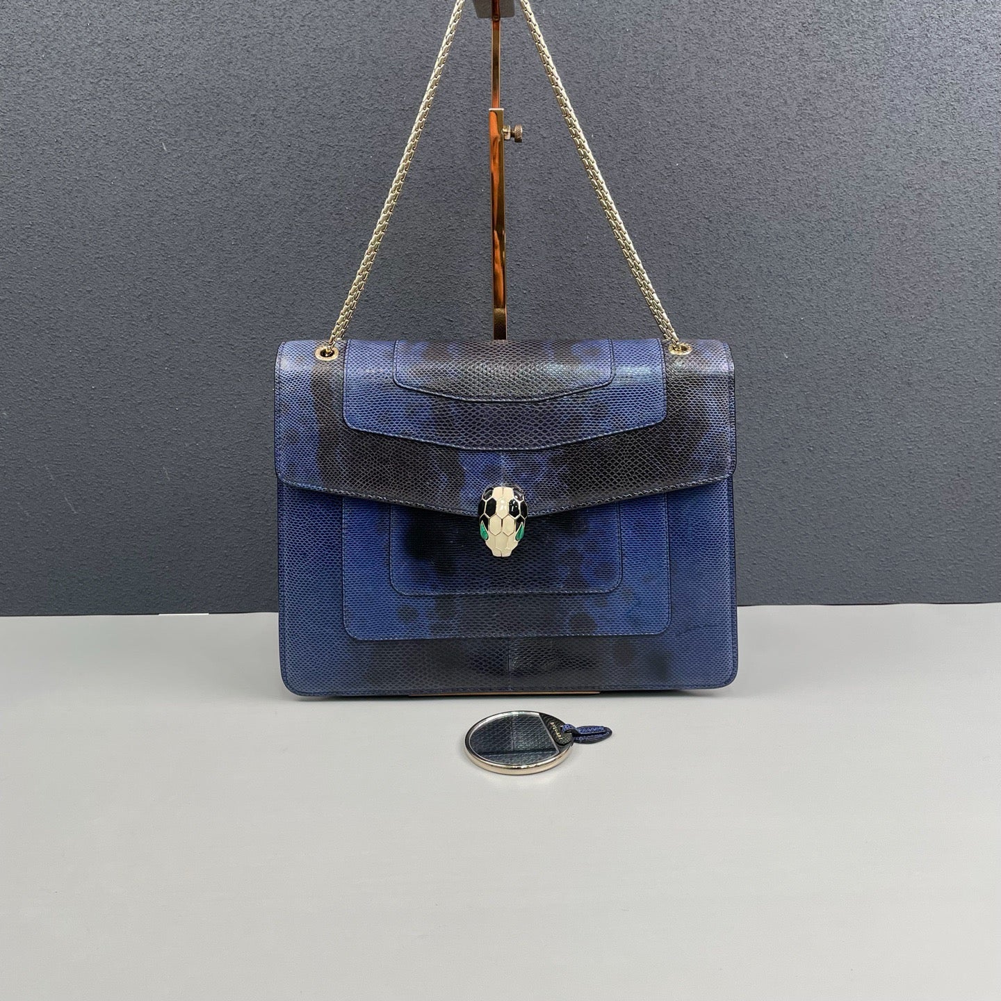 Bvlgari - Serpenti Forever - Water snake leather - Blue with black accents - (Medium)