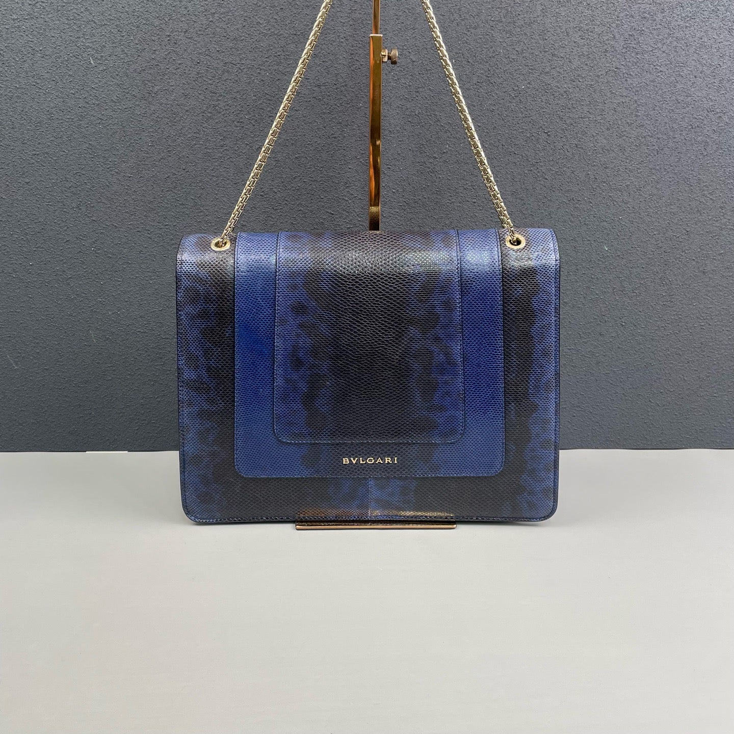 Bvlgari - Serpenti Forever - Water snake leather - Blue with black accents - (Medium)