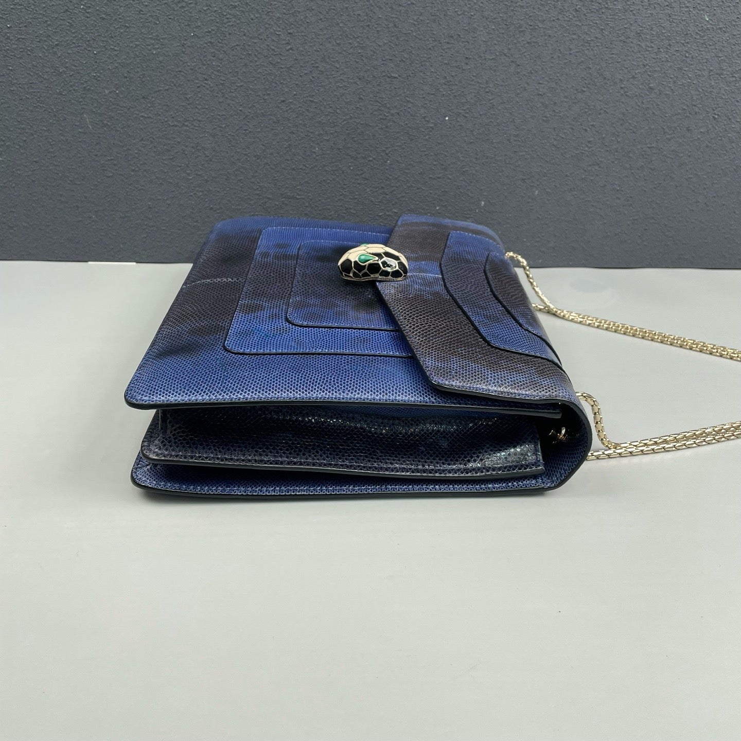 Bvlgari - Serpenti Forever - Water snake leather - Blue with black accents - (Medium)