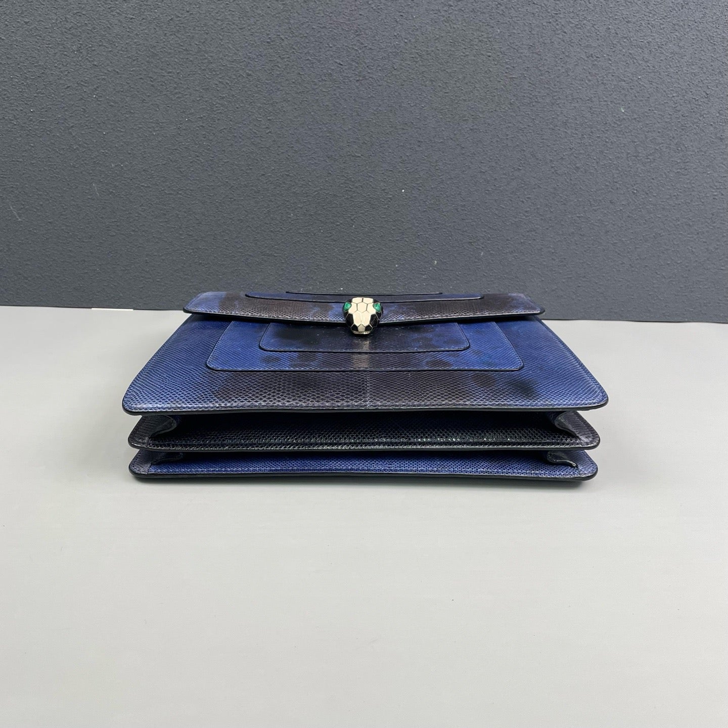 Bvlgari - Serpenti Forever - Water snake leather - Blue with black accents - (Medium)