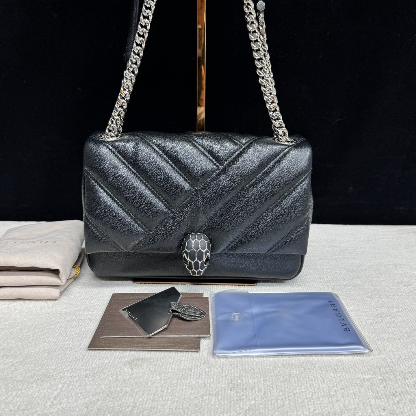 Bvlgari - Serpenti - Leather - Black - (Small)