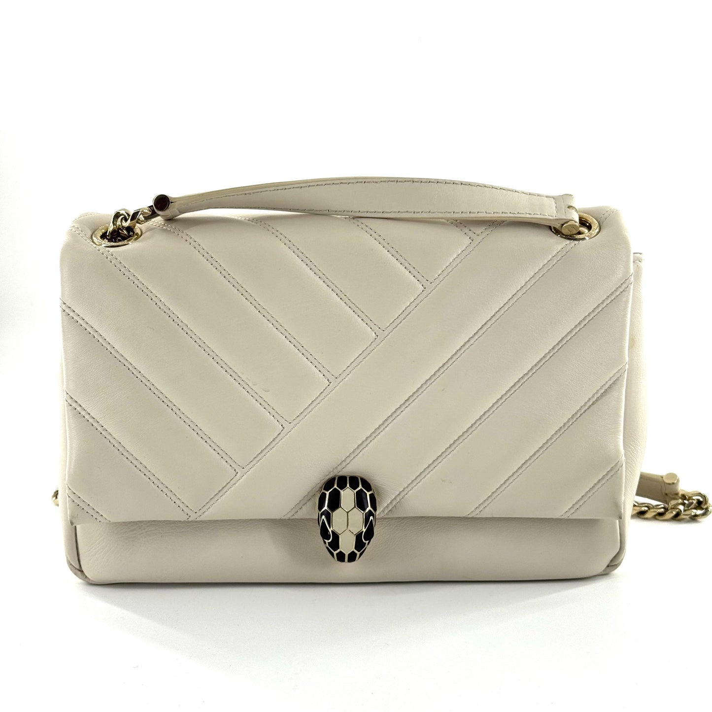 Bvlgari - Serpenti Puffy Bag - Leather - White - (Medium)