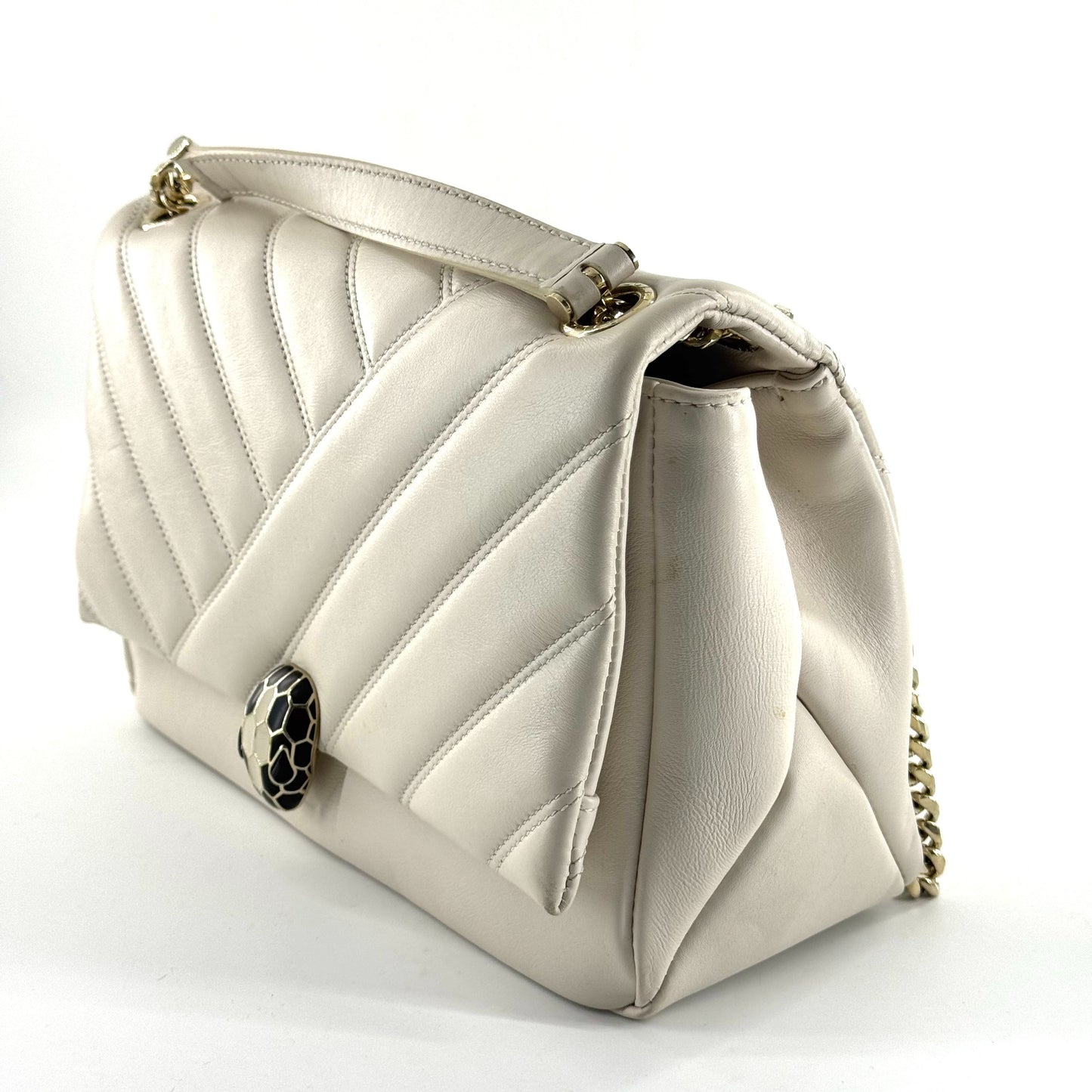 Bvlgari - Serpenti Puffy Bag - Leather - White - (Medium)