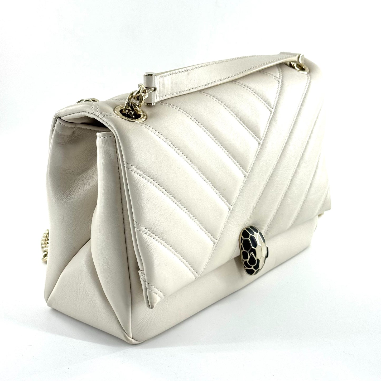Bvlgari - Serpenti Puffy Bag - Leather - White - (Medium)