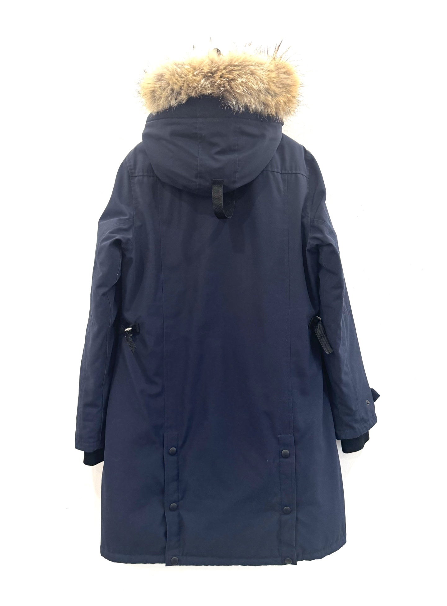 Canada Goose - Kensington - Polyester and cotton blend outer shell, nylon lining, 80% white duck down and 20% feather filling, natural coyote fur trim - Navy - (M)