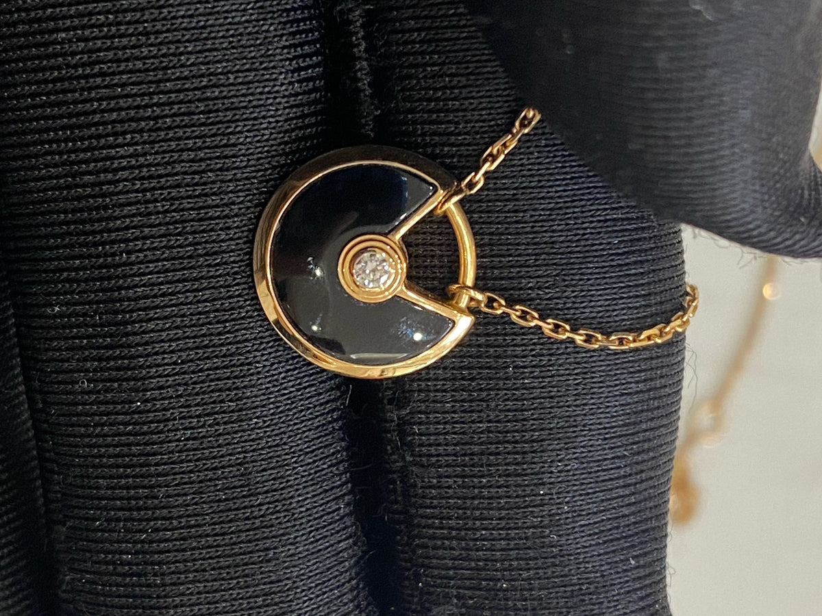 Cartier - Amulette de Cartier XS - 18k rose gold, black onyx and one diamond - Black - (XS)