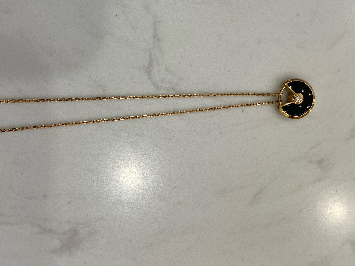 Cartier - Amulette de Cartier XS - 18k rose gold, black onyx and one diamond - Black - (XS)