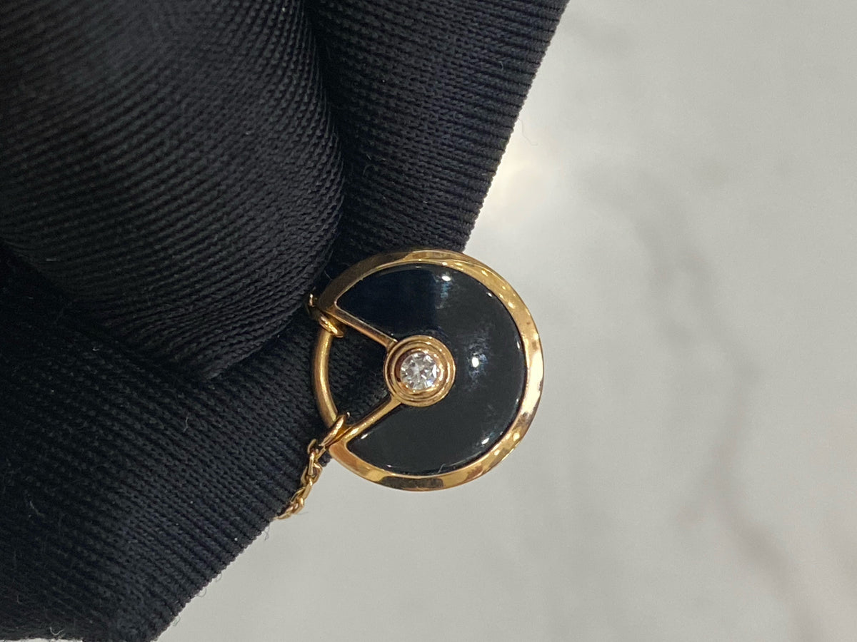 Cartier - Amulette de Cartier XS - 18k rose gold, black onyx and one diamond - Black - (XS)