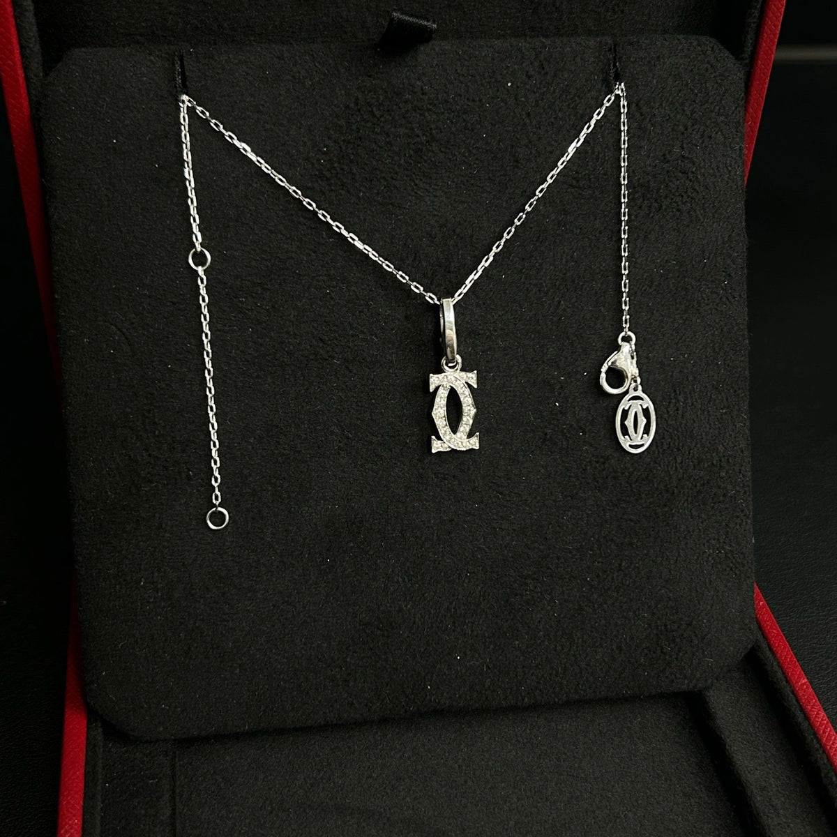 Cartier - C de Cartier - 18k white gold set with 24 brilliant-cut diamonds - Silver - (46 cm)