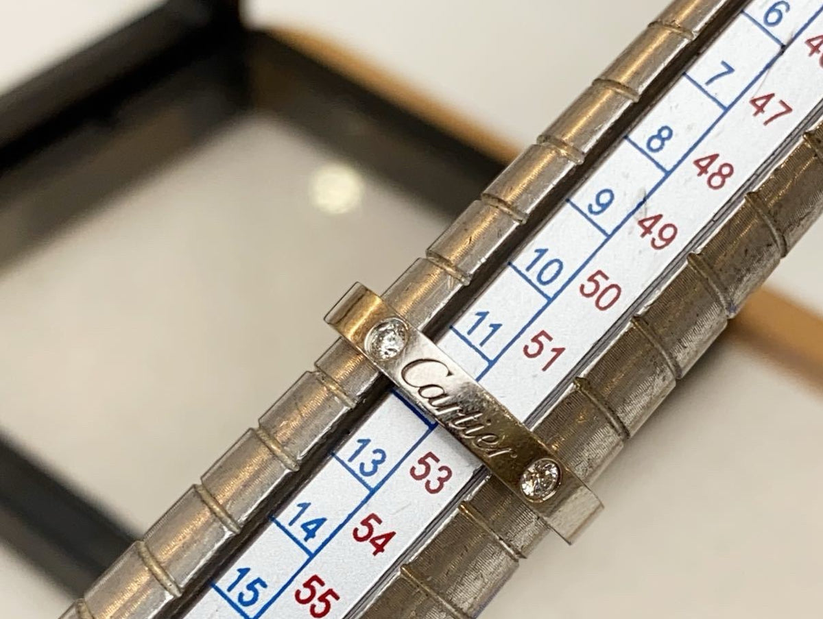 Cartier - Logo Narrow Double Diamond - 950 platinum with two diamonds - Silver - (52)