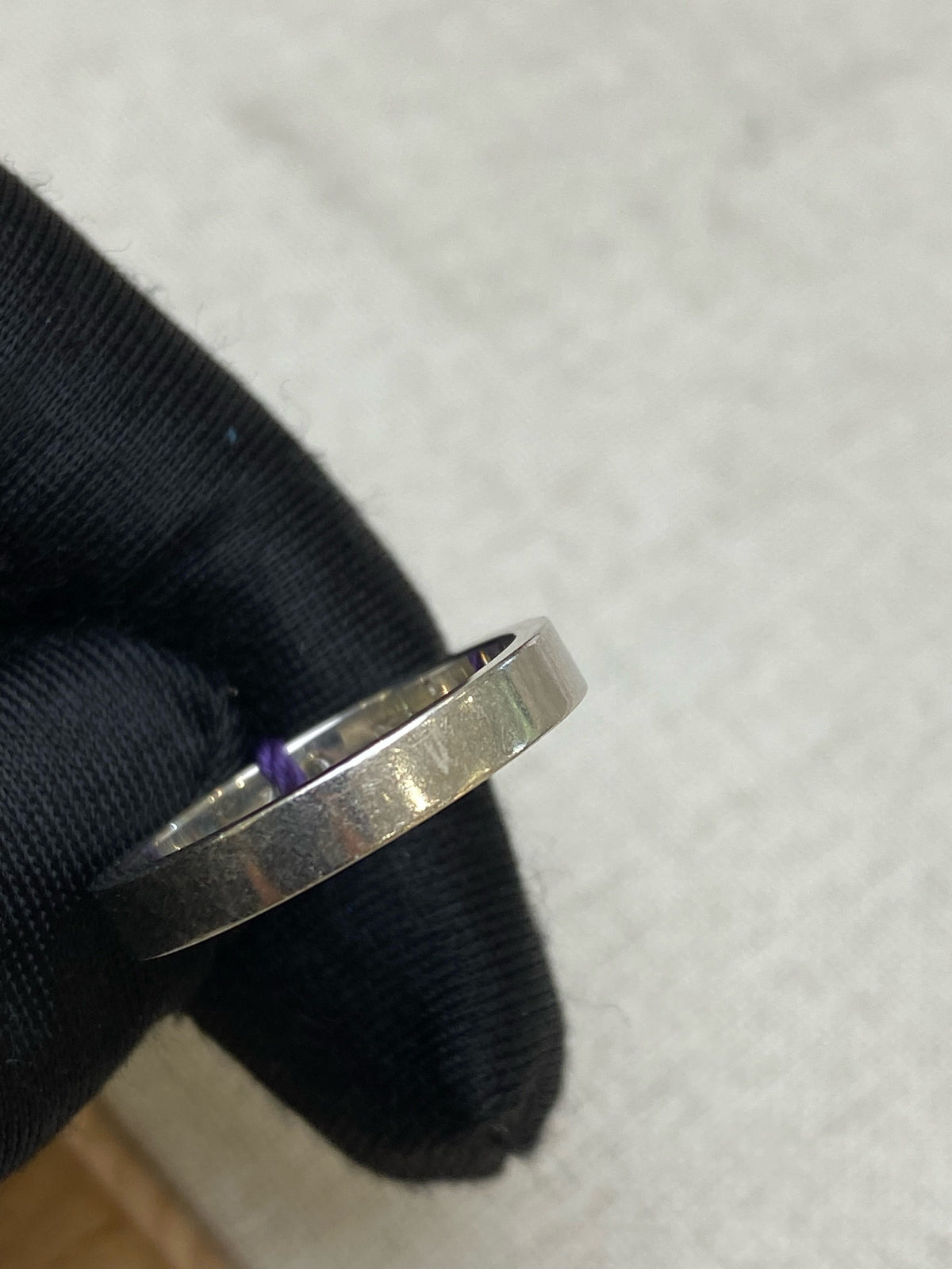 Cartier - Logo Narrow Double Diamond - 950 platinum with two diamonds - Silver - (52)