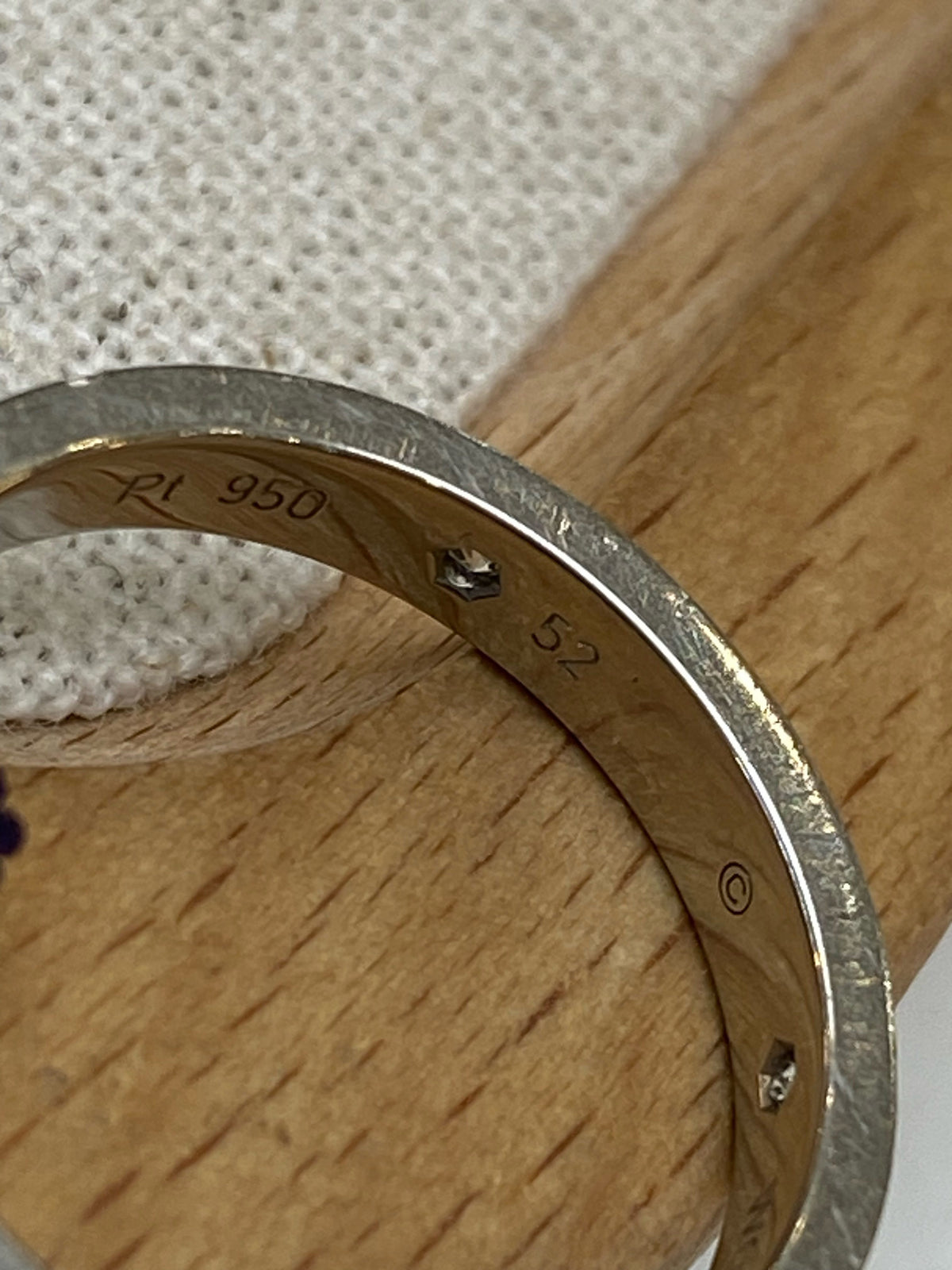 Cartier - Logo Narrow Double Diamond - 950 platinum with two diamonds - Silver - (52)