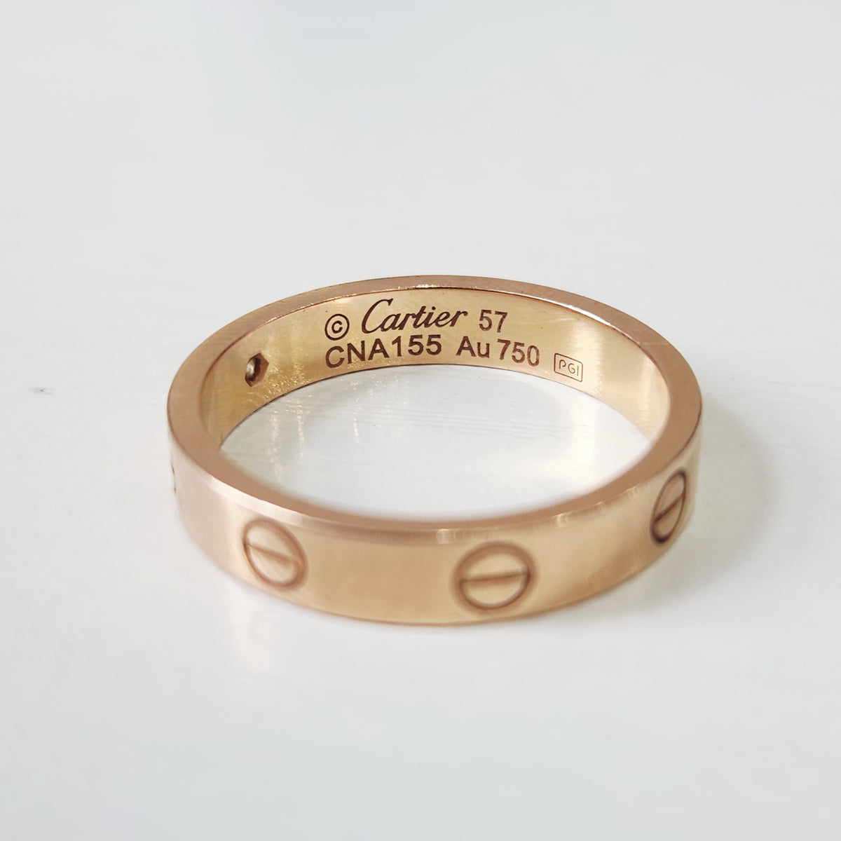 Cartier - LOVE wedding band - 18K rose gold with a diamond - Pink - (57)