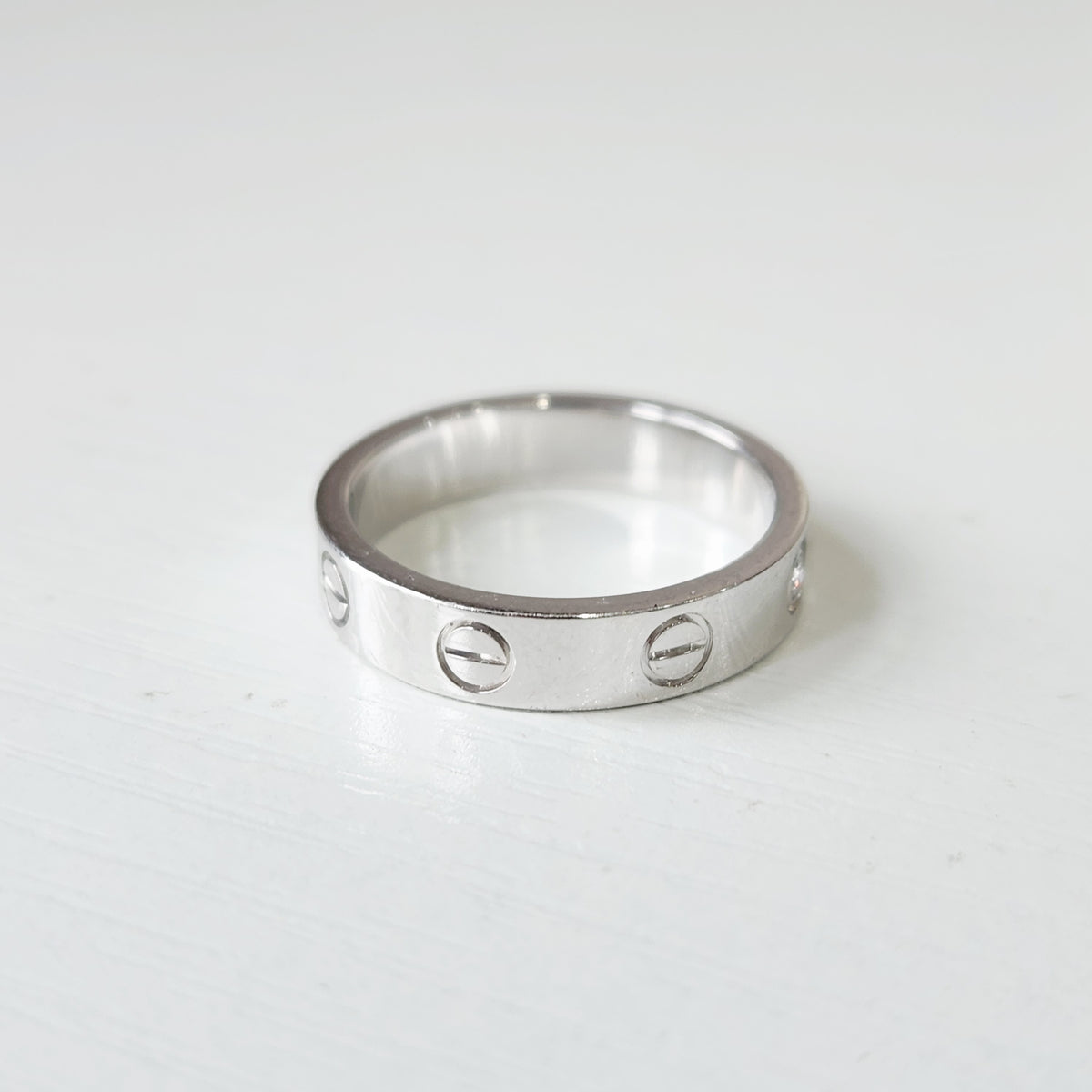 Cartier - LOVE wedding band - 18K white gold with a diamond - Silver - (50)