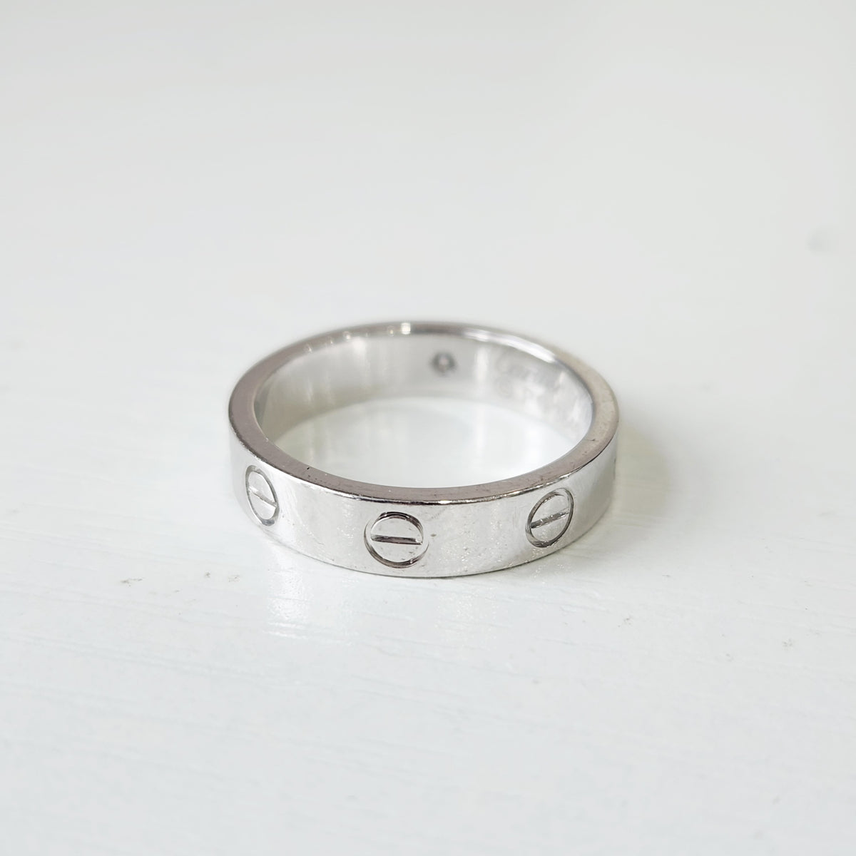 Cartier - LOVE wedding band - 18K white gold with a diamond - Silver - (50)