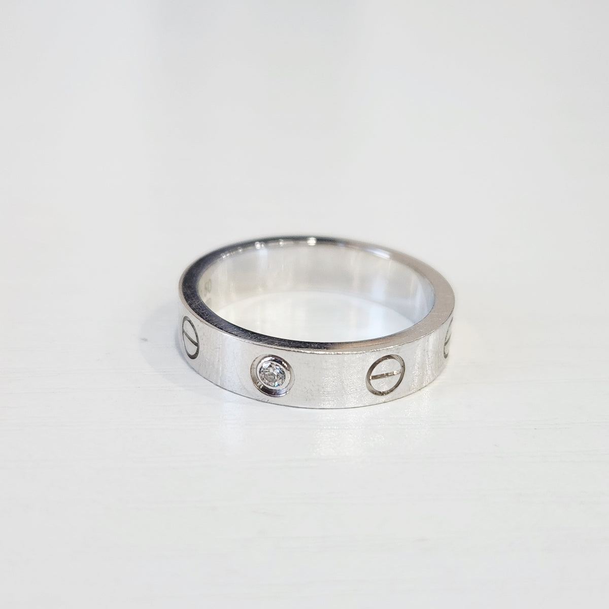 Cartier - LOVE Wedding Band - 18K white gold with a diamond - Silver - (50)