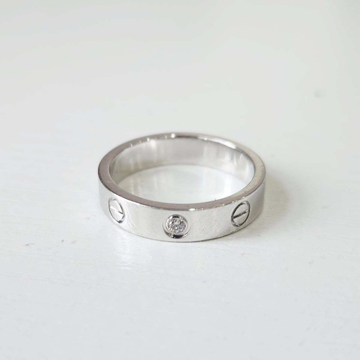 Cartier - LOVE wedding band - 18K white gold with a diamond - Silver - (50)