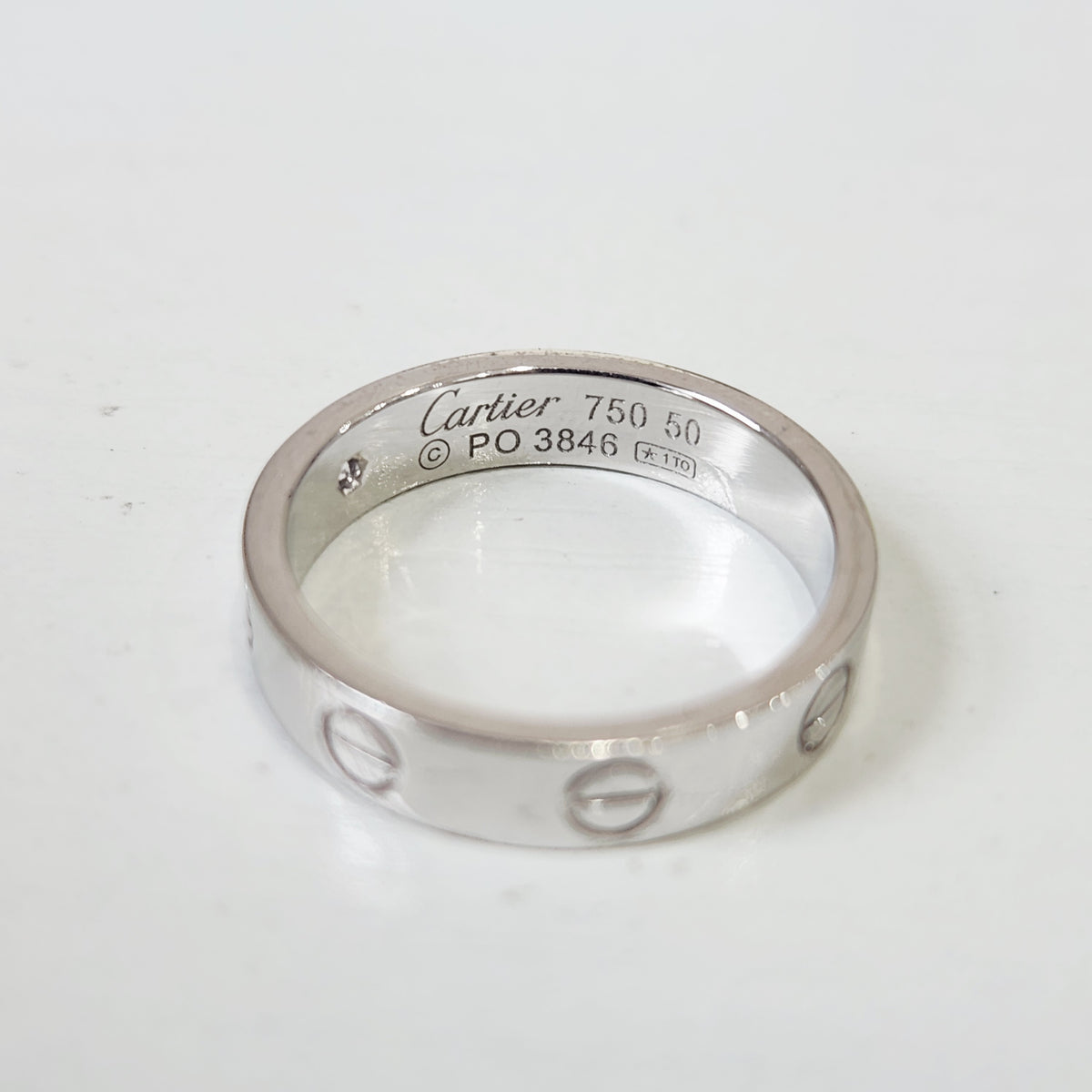 Cartier - LOVE wedding band - 18K white gold with a diamond - Silver - (50)
